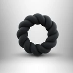 Twisted Elegance Cock Ring - Crni vodootporni prsten za jaču erekciju 
