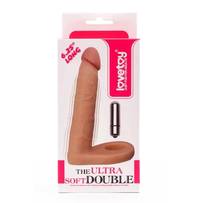 Ultra Soft Double-Vibrating Realistični Dildo sa Straponom 15,8cm - Sexy Shop