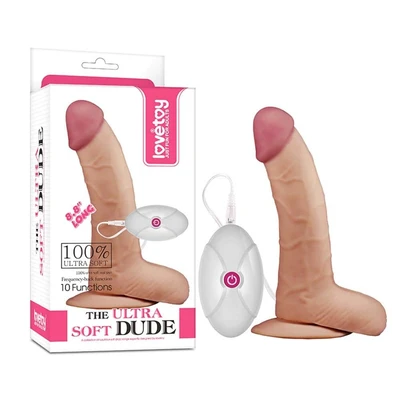 Ultra Soft Dude - Vibrirajuća Fleshka sa Testisima i Vakuumskim Postoljem - Sexy Shop