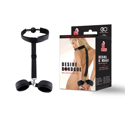 Variable veličinama erotska igračka s loptastim čepom - Crna DOMINATION RESTRAINTS - Sexy Shop