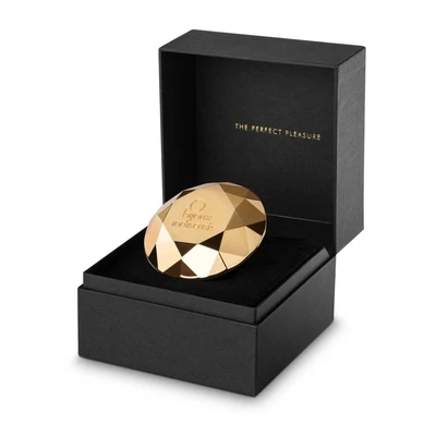 Vibrirajući dijamantasti stimulans za klitoris - 7 rezgési funkcija, zlatni, vodootporni, 6,5 cm - Sexy Shop