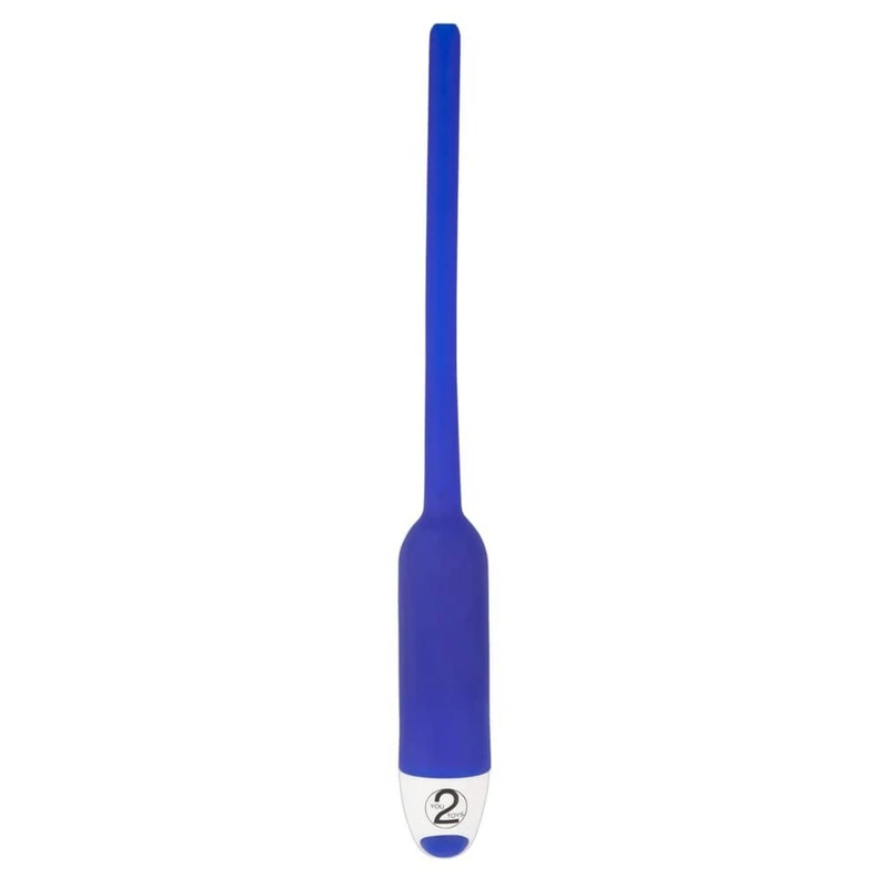Vibrirajući silikonski dilator - šuplji, 19 cm, plavi