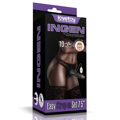 Vibrirajući Strap-On Dildo 19cm Crni sa Daljinskim Upravljanjem - Sexy Shop