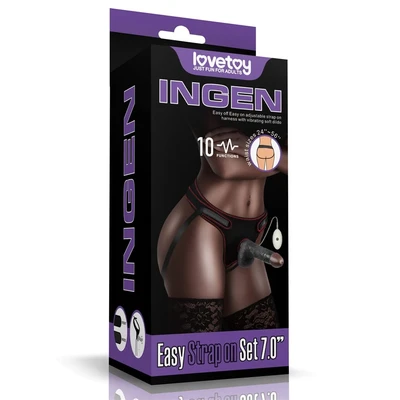 Vibrirajući Strap On Set 18cm Crni - Sexy Shop