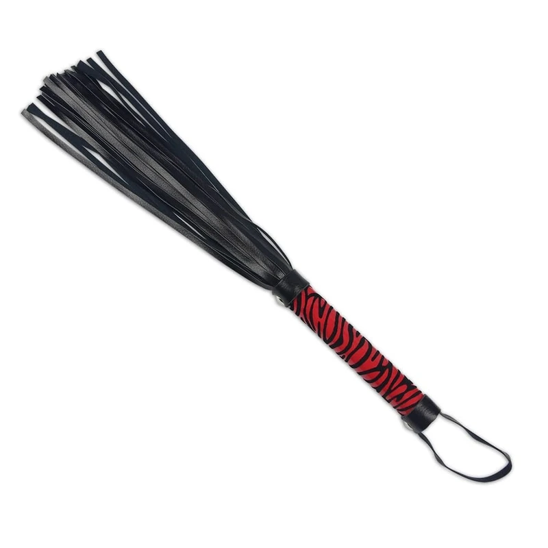 Whip Me Baby Crno-Crveni Kožni Bič 40cm