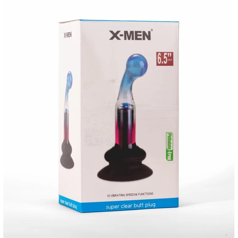 X-MEN 10 brzina vibrirajući analni čep sa vakuumskim postoljem