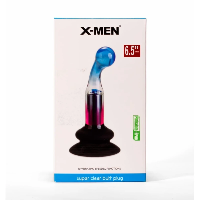 X-MEN 10 brzina vibrirajući analni čep sa vakuumskim postoljem