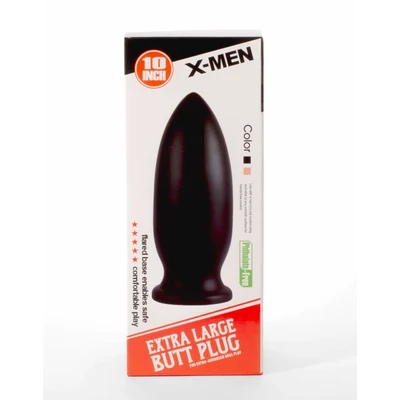 X-MEN 10" Ekstra Veliki Analni Plug Crni sa Vakuumskim Postoljem - Sexy Shop