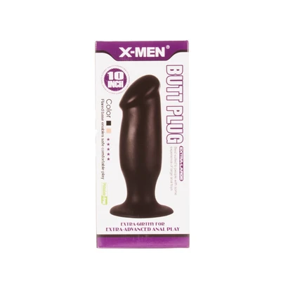 X-MEN 10 inčni Crni Butt Plug sa Vakuumskim Postoljem - Sexy Shop