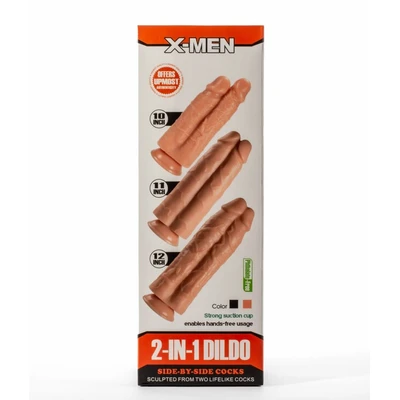 X-Men 11" 2-u-1 Dildo sa vakuumskim postoljem, kožne boje - Sexy Shop