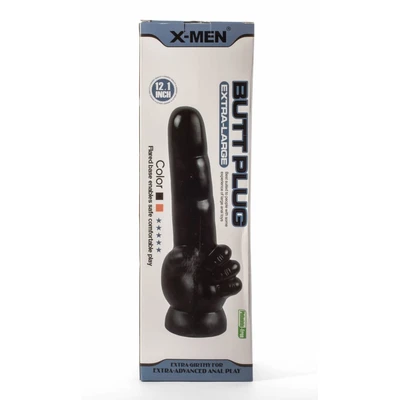 X-Men 12.1" Ekstra Veliki Butt Plug sa Vakuumskim Postoljem - Crni - Sexy Shop