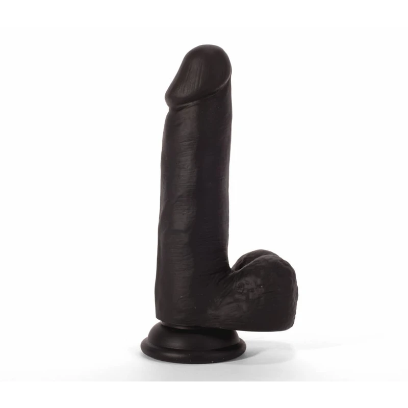 X-MEN 19cm Dildo Crni sa Testisima i Vakuumskim Postoljem