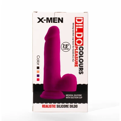 X-MEN 19cm Dildo Crni sa Testisima i Vakuumskim Postoljem - Sexy Shop