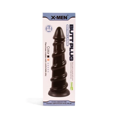X-MEN 30cm Crni Butt Plug sa Vakuumskim Postoljem - Sexy Shop