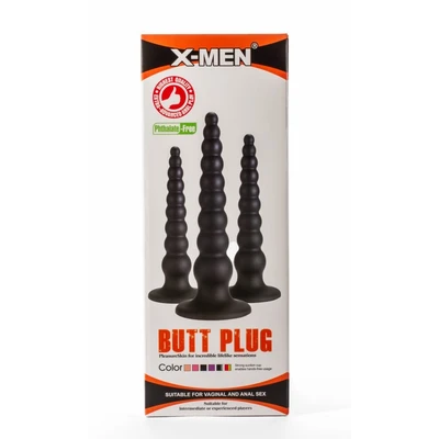 X-Men 30cm Crni Butt Plug sa Vakuumskim Postoljem - Sexy Shop