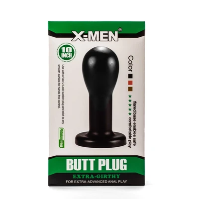 X-Men 8.86 Ekstra Široki Butt Plug Crni sa Vakuumskim Postoljem - Sexy Shop