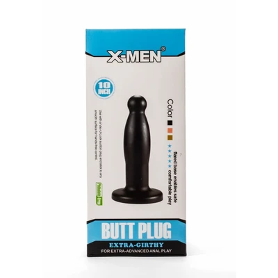 X-Men 9.45" Extra Girthy Butt Plug Crna sa Vakuumskim Postoljem - Sexy Shop
