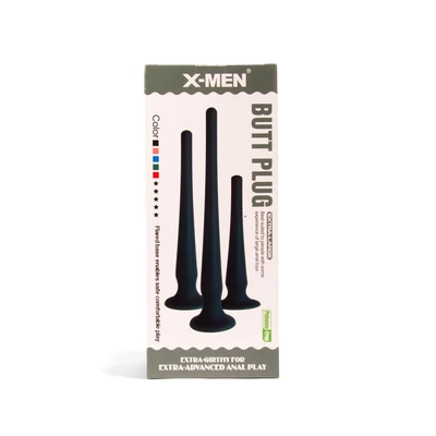 X-MEN Butt Plug L Crni sa vakuumskim postoljem - Sexy Shop