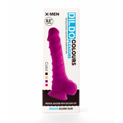 X-MEN Dildo 21,6cm Crni sa Testisima i Vakuumskim Postoljem - Sexy Shop