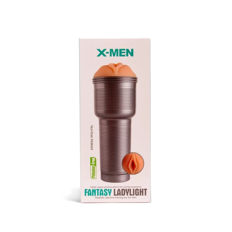 X-MEN Fantasy Ladylight Vaginacijski Masturbator - Vodootporni Crni 16,5cm