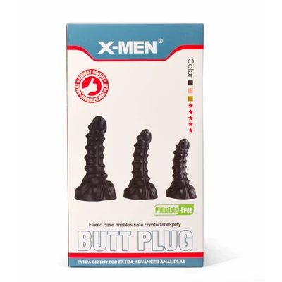 X-MEN Monster Plug 3 - Crni, 29cm sa vakuumskim postoljem - Sexy Shop