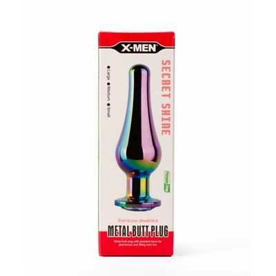 X-MEN Secret Shine Metal Blug Plug Rainbow 12,9cm - Sexy Shop